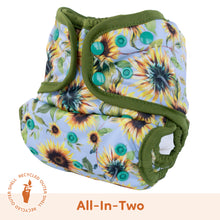Load image into Gallery viewer, Lighthouse Kids Switch Supreme Sunflower - All-in-Two cloth nappy - Peanut and Poopet