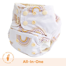 Load image into Gallery viewer, Cali Rainbow Lighthouse Kids Supreme all-in-one cloth nappy - Peanut and Poppet UK