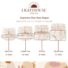 Load image into Gallery viewer, Lighthouse Kids reusable cloth nappy instructions