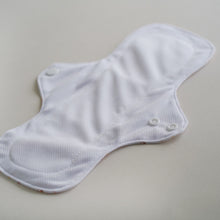 Load image into Gallery viewer, Inside Fiyyah Large Cloth Period Pad with white athletic wicking jersey lining - sustainable period - Peanut and Poppet UK
