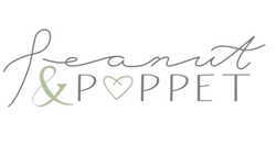 Peanut and Poppet logo. Cloth nappy shop.