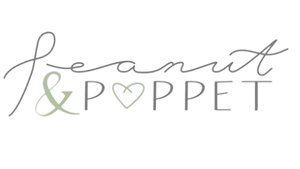 Peanut and Poppet logo. Cloth nappy shop.