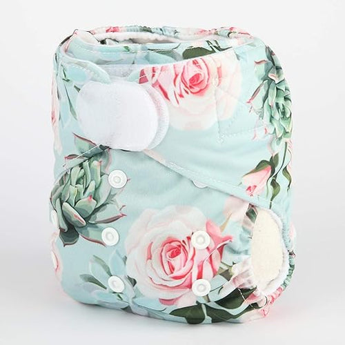 Sigzagor cloth nappy with velcro waist - simple cheap reusable nappy - floral boho print