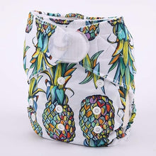 Load image into Gallery viewer, Sigzagor cloth nappy with velcro waist - simple cheap reusable nappy - pineapple print
