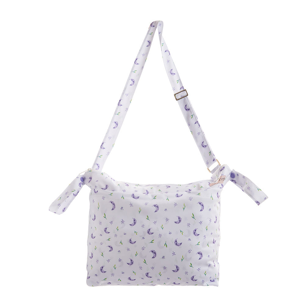 Fiyyah everyday wet bag for cloth nappies - Amethyst Dreams exclusive print - Peanut and Poppet