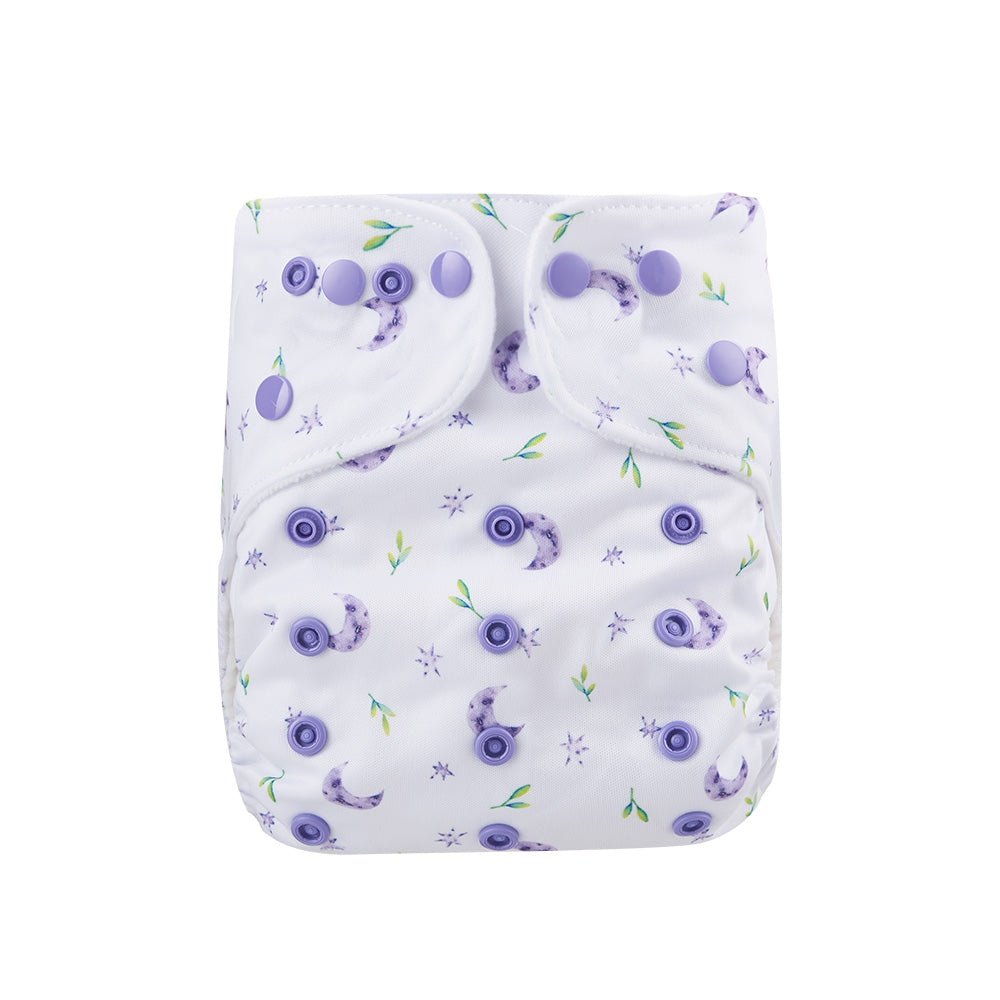 Fiyyah Pokkit nappy in Amethyst Dreams - Exclusive Peanut and Poppet cloth nappy