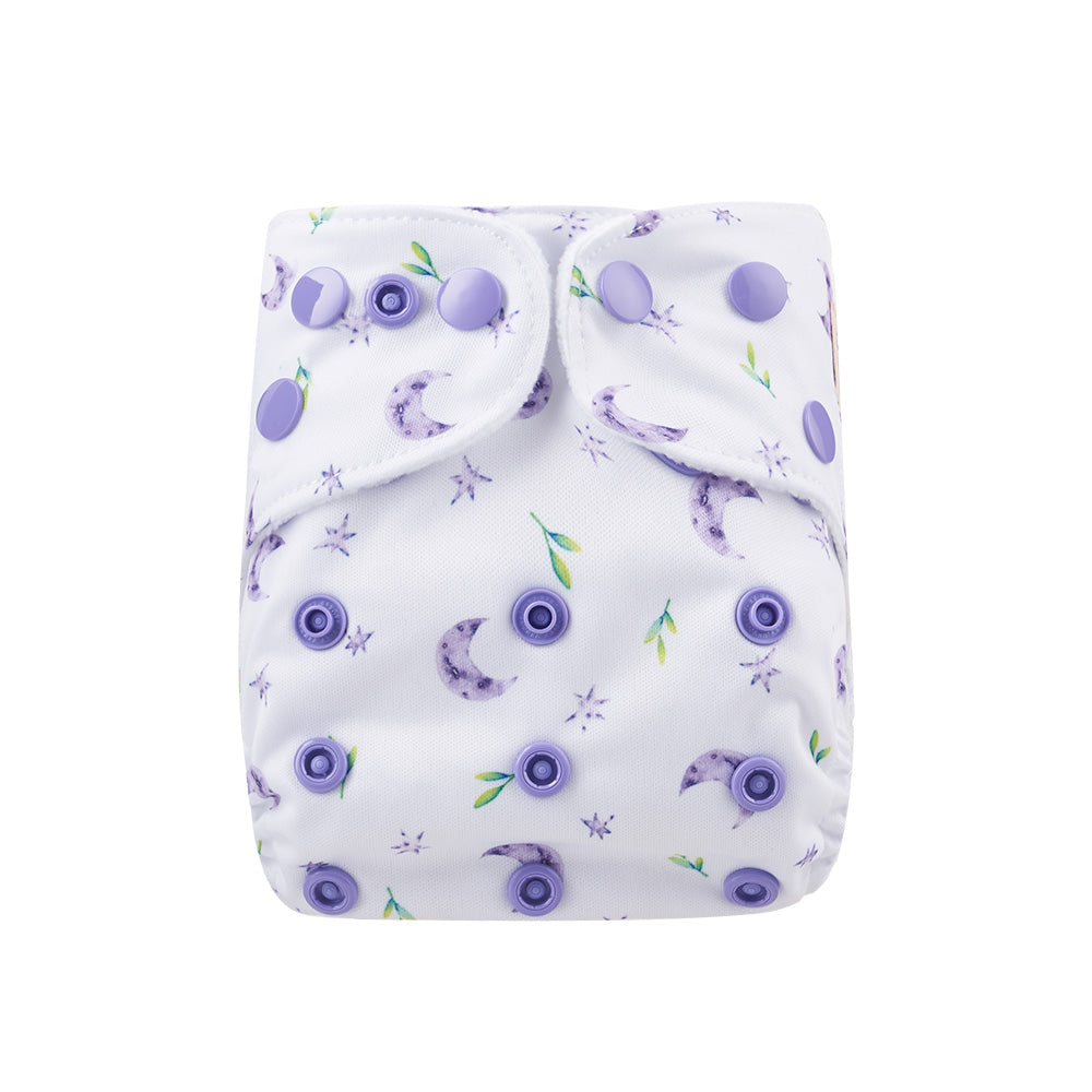 Fiyyah newborn Pokkit nappy exclusiove print - Amethyst Dreams by Peanut and Poppet UK
