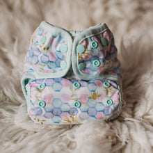 Load image into Gallery viewer,  Lighthouse Kids Switch Supreme in Opal Hive - All-in-Two cloth nappy - Peanut and Poppet
