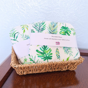 Sparrow Road Handmade reusable wipes - fern print cloth wipes - Peanut and Poppet UK