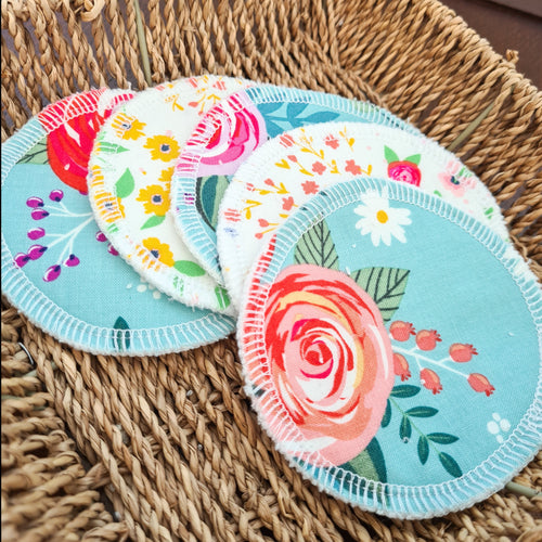 Sparrow Road Handmade Floral print reusable make up remover pads - Eco Skincare - Peanut and Poppet