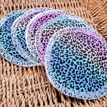 Load image into Gallery viewer, Sparrow Road Handmade rainbow leopard print reusable make up remover pads - Peanut and Poppet UK
