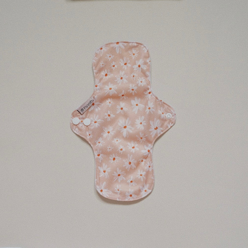 Fiyyah Large Cloth Period Pad in Daisy print - sustainable periods - Peanut and Poppet UK