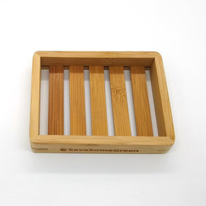 Save Some Green Bamboo Soap Dish Rack - Eco Bathroom - Peanut and Poppet UK