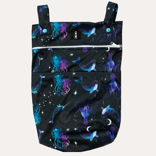 Ligthhouse Kids Company Cosmic Seas medium wet bag for reusable nappies - Peanut and Poppet UK