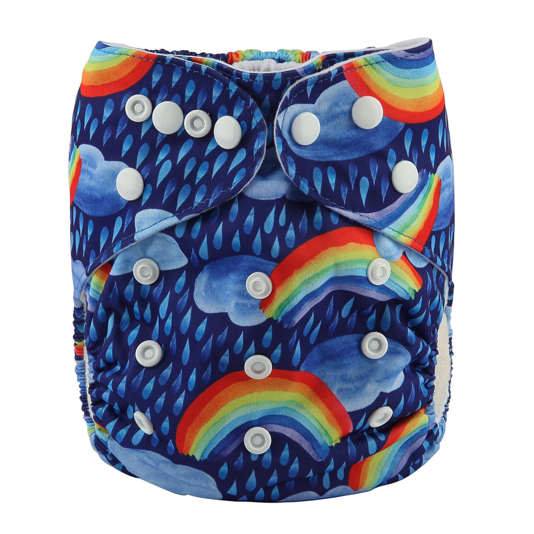 Rainbow cloth nappy by Sigzagor - Reusable pocket nappies for baby - Peanut and Poppet UK