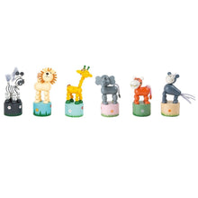 Load image into Gallery viewer, Dancing wooden safari animals - eco-friendly African animal toys - Peanut and Poppet UK
