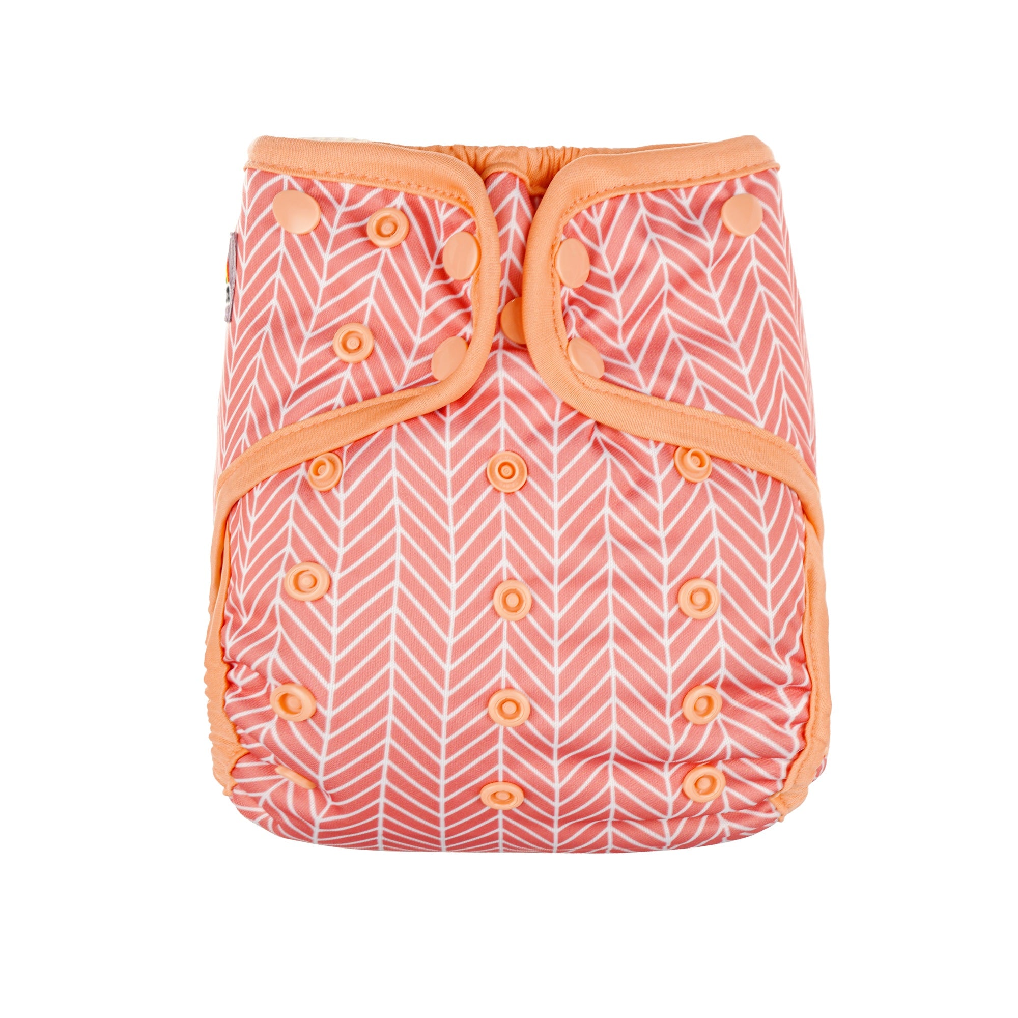 Little Lovebum Snap and Wrap - Coral - cloth nappy cover - Peanut and Poppet UK
