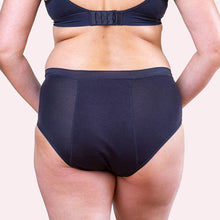 Load image into Gallery viewer, Back of Love Luna UK period pants - bamboo brief high waist period pants in black - Peanut and Poppet UK
