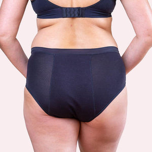 Back of Love Luna UK period pants - bamboo brief high waist period pants in black - Peanut and Poppet UK