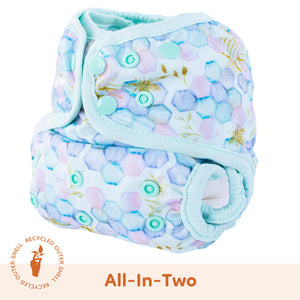 Lighthouse Kids Switch Supreme Opal Hive - All-in-Two cloth nappy - Peanut and Poopet