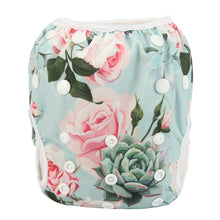 Load image into Gallery viewer, Reusable swim nappy in Summer Bloom by Sigzagor - Reusable baby swimming nappies - Peanut and Poppet UK
