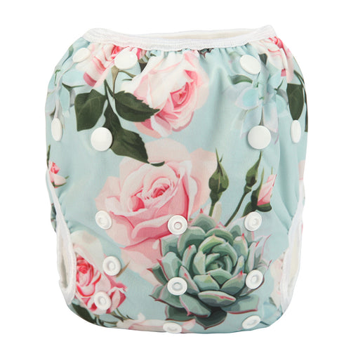 Reusable swim nappy in Summer Bloom by Sigzagor - Reusable baby swimming nappies - Peanut and Poppet UK