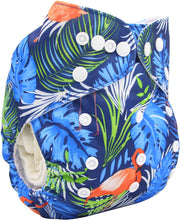 Load image into Gallery viewer, Tropical print Cloth nappy by Sigzagor - Reusable pocket nappies for baby - Peanut and Poppet UK
