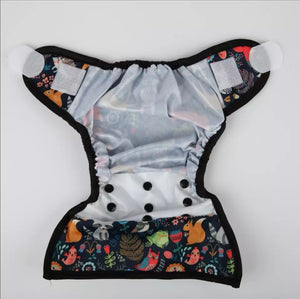 Inside of Sigzagor one-size cloth nappy wrap with velcro -cloth nappies - Peanut and Poppet UK