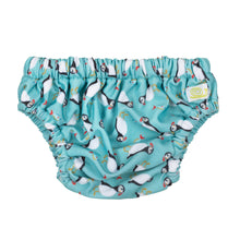 Load image into Gallery viewer, baba and Boo swim nappy in puffins - reusable swimwear - Peanut and Poppet UK
