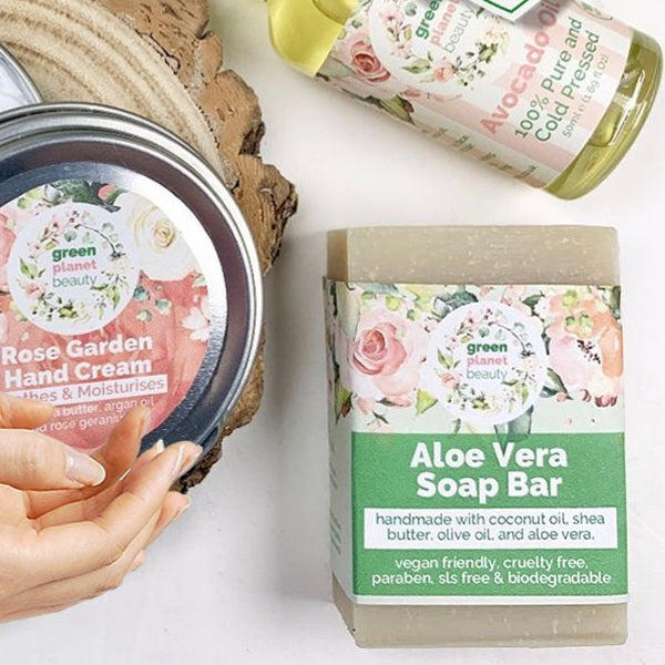 Green Planet Beauty Aloe Vera Cleansing Bar - Facial Cleanser and Make Up Remover - Peanut and Poppet