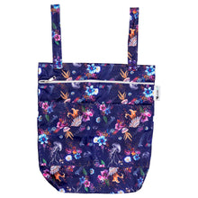 Load image into Gallery viewer, Designer Bums double pocket wet bag - Jellyfish Garden - Convertible straps - Peanut and Poppet UK
