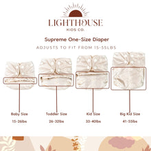 Load image into Gallery viewer, Lighthouse Kids reusable cloth nappy instructions
