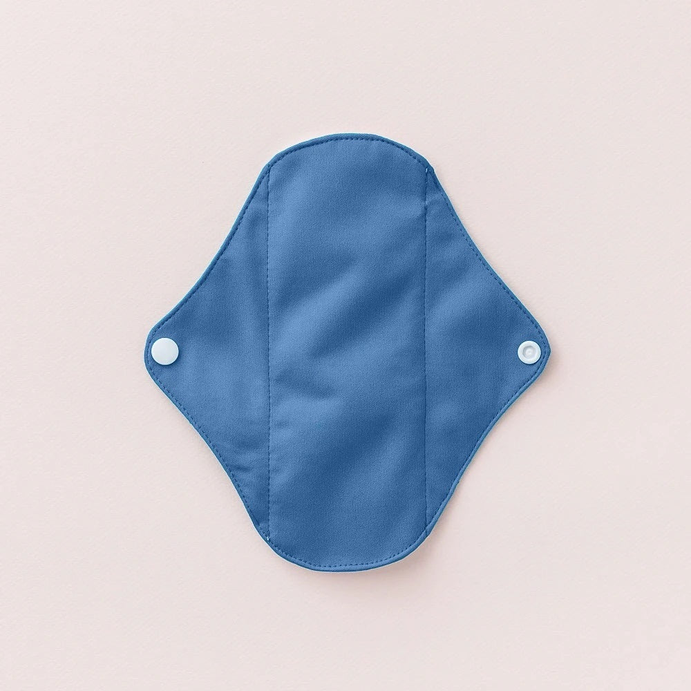 Back of Little Lamb reusable panty liner in denim - eco friendly periods - Peanut and Poppet UK
