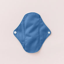 Load image into Gallery viewer, Back of Little Lamb reusable panty liner in denim - eco friendly periods - Peanut and Poppet UK
