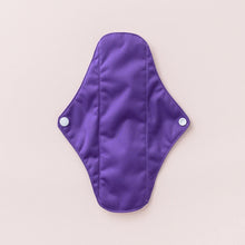Load image into Gallery viewer, Back of Little Lamb reusable period pad in purple - eco friendly periods - Peanut and Poppet UK
