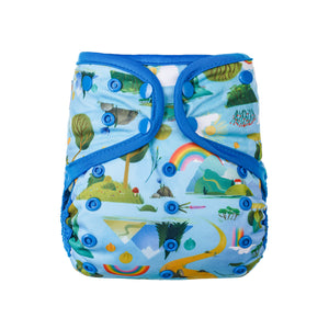 Little Lovebum Popper and Pocket - Yellow Brick Road - Pocket Cloth Nappy - Peanut and Poppet UK