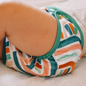 Toddler wearing Little Lovebum Quickdry in Wanderlust - All-in-One Cloth Nappy - Peanut and Poppet UK
