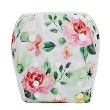 Load image into Gallery viewer, Reusable swim nappy in Rose Garden by Sigzagor - Reusable baby swimming nappies - Peanut and Poppet UK
